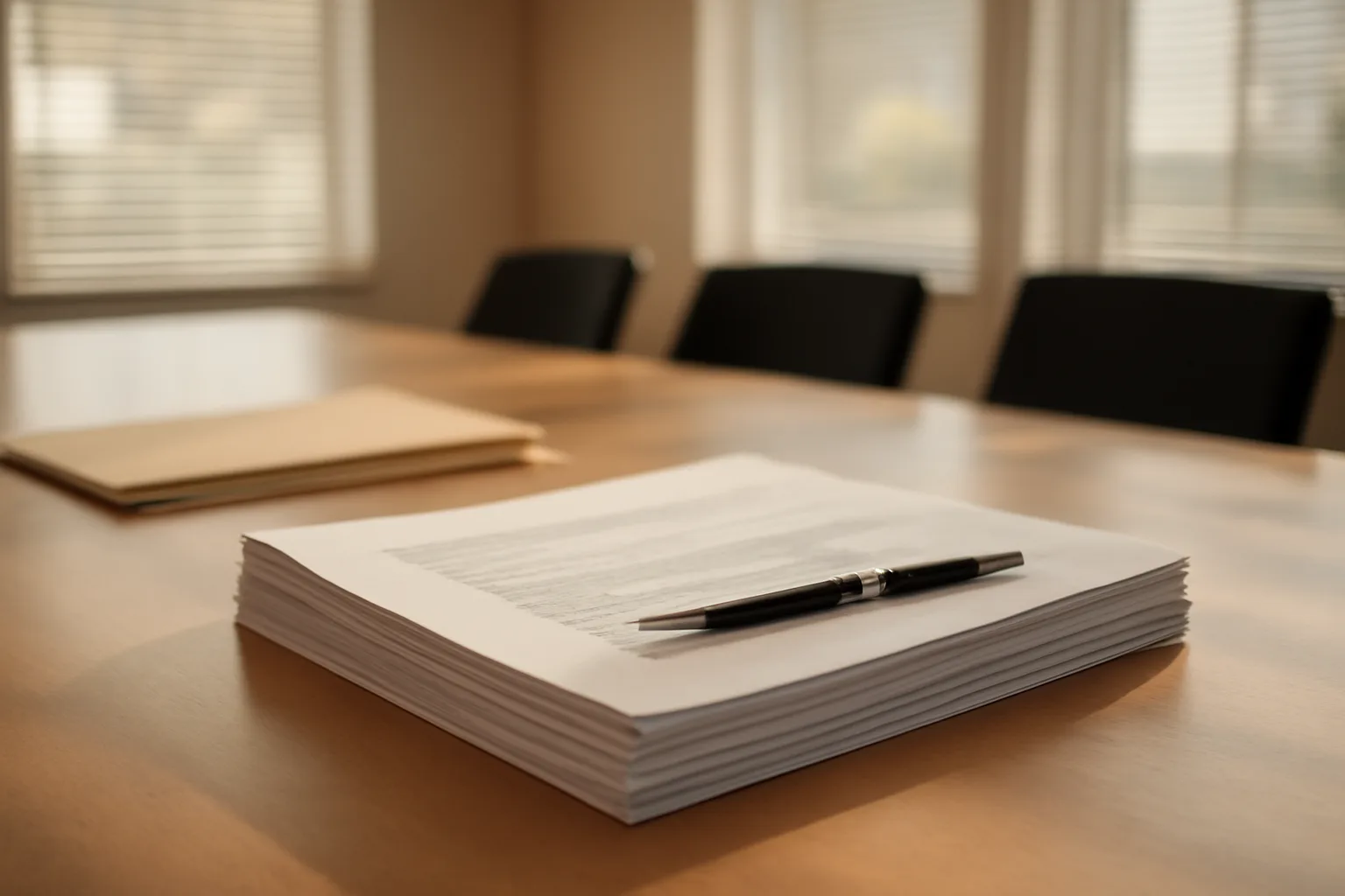 Signed board documents and pen on a table, representing Florida condo board certification requirements