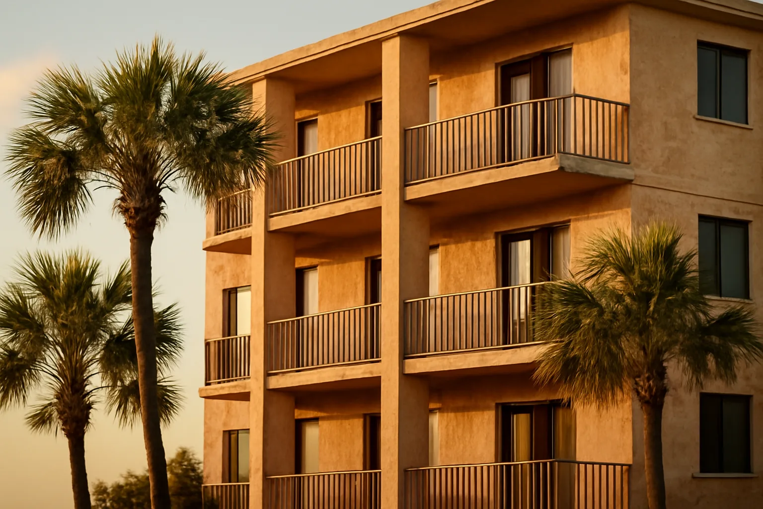 Coastal Florida condo building exterior showing aging structure relevant to reserve fund planning