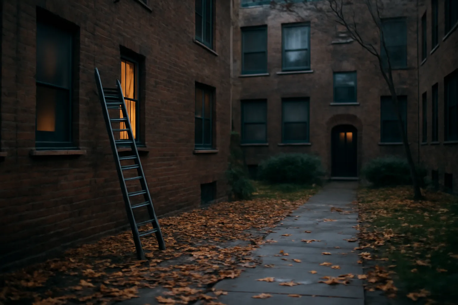 Illinois condo courtyard at dusk illustrating special assessment repair needs