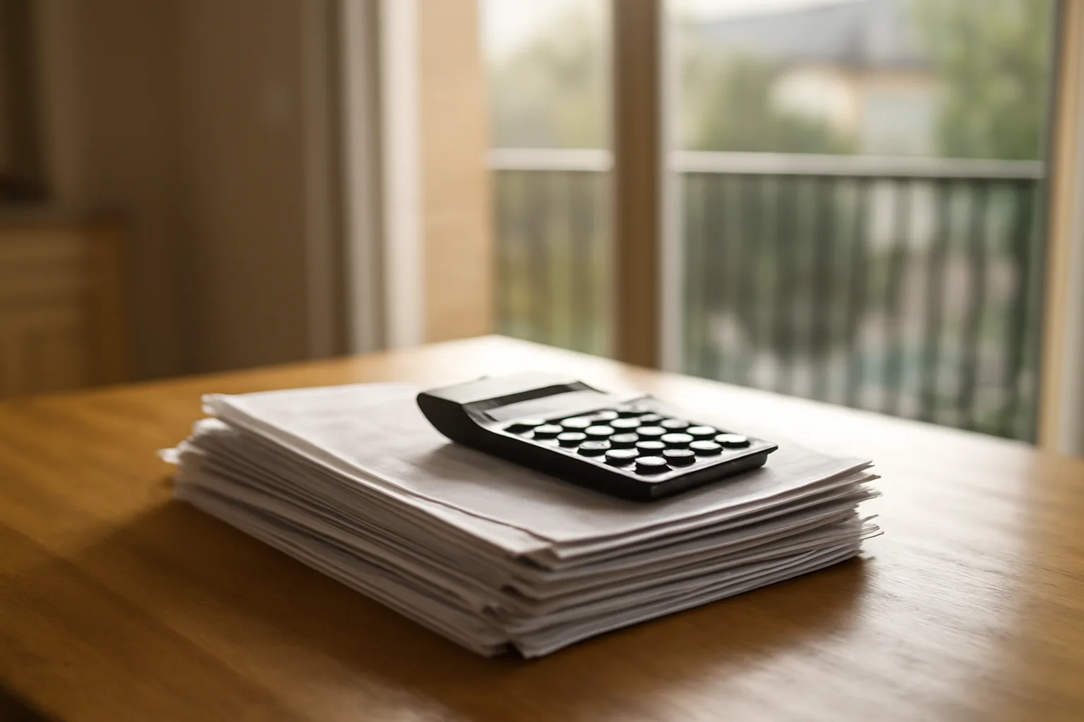 Financial paperwork and calculator on a table representing HOA special assessment tax questions