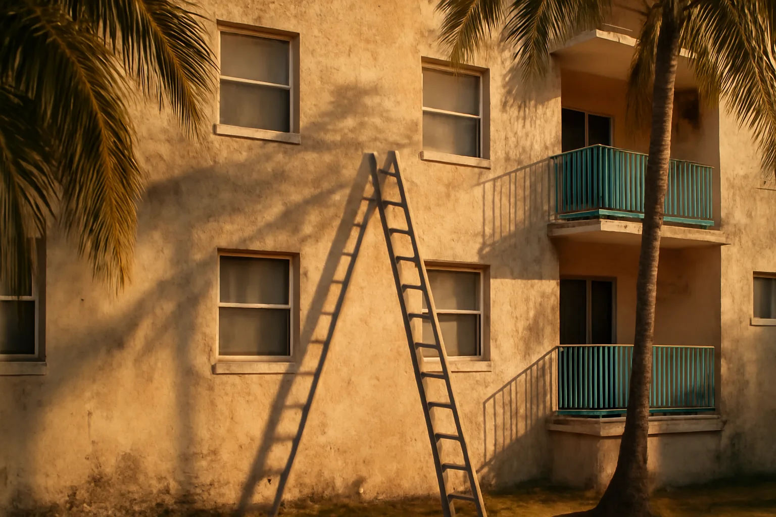 Aging Florida coastal condo building exterior representing rising insurance and special assessment costs