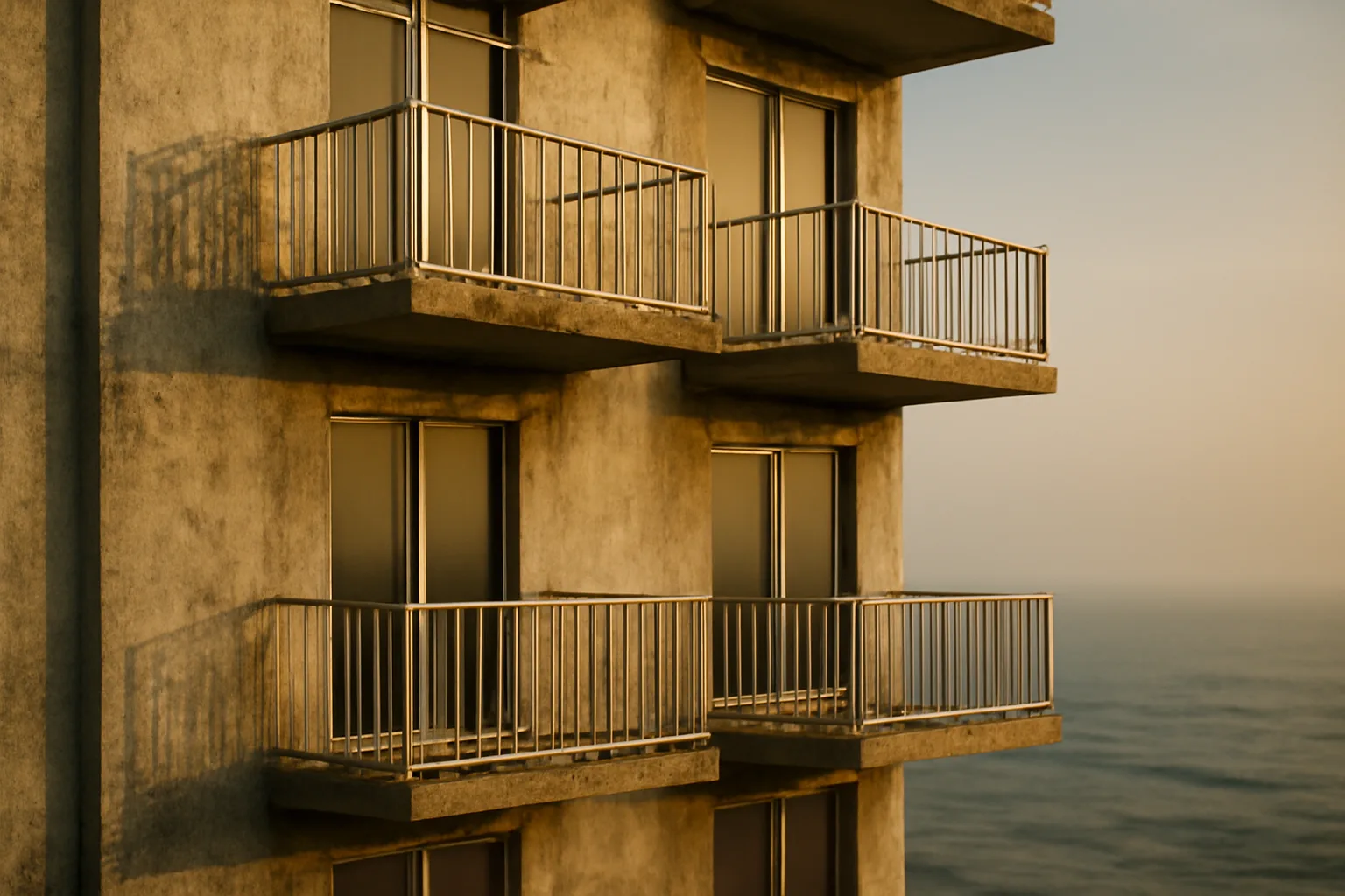 Coastal Fort Lauderdale condo building facade showing aged concrete and balconies