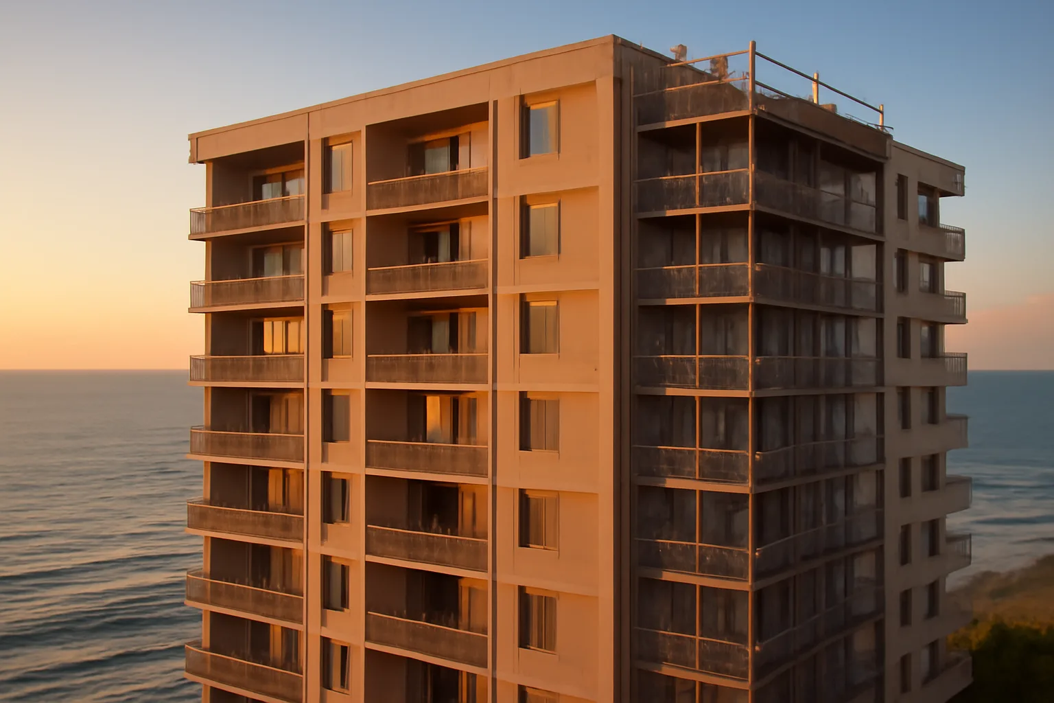 Florida condo building with scaffolding for structural repairs funded by a special assessment